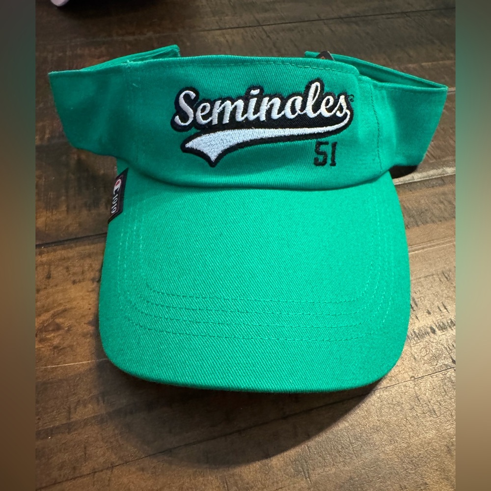 Green Seminoles Visor Velcro back. FSU seminoles